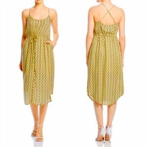 Cupcakes & Cashmere Retro Garden Yellow Welker Honey Floral Midi Dress M